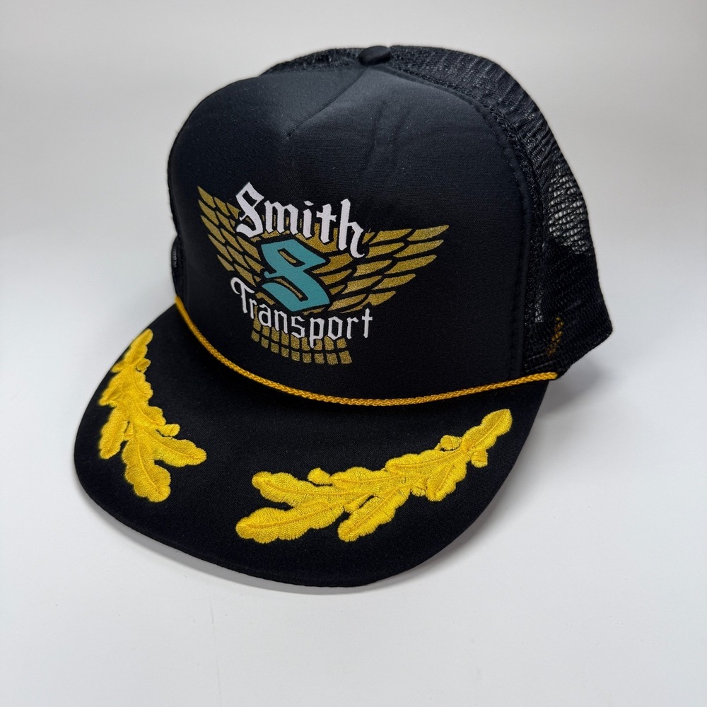 Vintage Nissun Smith Transport‎ Trucking Scrambled Eggs Brim Trucker Hat 80s